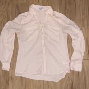 Express Peachy Pink Button Down Top TBD G